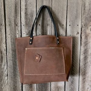 Handmade leather tote bag